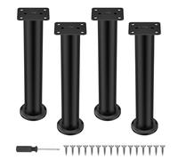 Cigrubo 4 Piezas Patas para Muebles Somier, Patas Regulables para Mesas Sofas Cama, Möbelfüße Verstellbar, Furniture Legs, Pies de Mueble Metal, para Muebles Mesas Sofá Mesa Estantes, Negro