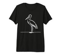 Cigüeña Arte Lineal Observador de Aves Camiseta Premium