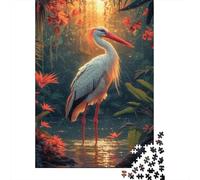 Cigüeña Blanca Puzzles Imposible,desafío for Adults Tropical Forest Juego Educativo 1000 Piezas Obra De Arte De Juego De para Adultos Y Niños 1000pcs (75x50cm)