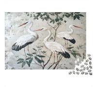Cigüeñas Blancas Puzzle Imposible,desafío para Adultos Pájaro Entretenimiento Creativo 1000 Piezas Obra De Arte De Juego De para Adultos Y Niños 1000pcs (75x50cm)