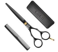 CIICII Tijeras Peluqueria Profesional, 6,5" Tijeras de Peluqueria/Tijeras Entresacar Peluqueria Tijera Barbero para Corte de Pelo (Negro) para Corte de Pelo Bricolaje