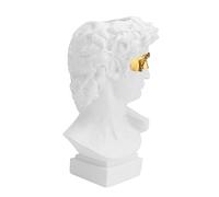 Ciieeo 1 Pc Cabeza de Yeso de Resina Decorativo florero Apertura plantador de Cabeza Cubrir los Ojos Titular de la Pluma Avatar Decorar artesanía