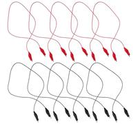 Ciieeo 10 Piezas Cable de Conexión Doble Pinza Cocodrilo de 50 Cm Aislamiento de Pvc y Cobre para Pruebas Electrónicas y Verificación de Circuito en Laboratorio