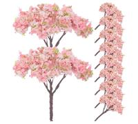 Ciieeo 10 Piezas de Árboles Miniatura de Cerezo Rosa para Maqueta, Plástico Resistente al Desvanecimiento Alto Realismo, Adecuado para Decoración de Escenas DIY y Jardín