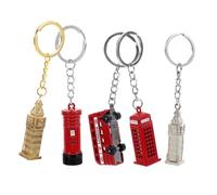 Ciieeo 10 Piezas Llavero de Aleación con Elementos Británicos Diseño Retro de Modelos de Autobús y Monumentos Icónicos para Colgar Bolsas y Llaves Resistente y Decorativo para Regalo