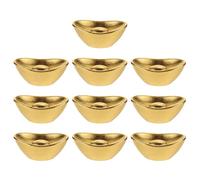 Ciieeo 10 Piezas Mini Lingote Casa De Muñecas Lingote De Decoración Feng Shui Adornos De Lingotes De Yuan Bao En Miniatura Poder Mini Terrario Aleación Antiguas Bolsillo