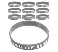 Ciieeo 10 Piezas Pulseras de Silicona para Fiesta de Graduación Clase de 2025, Diseño Significativo, Ajuste y Resistente para Estudiantes Universitarios Secundaria