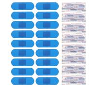Ciieeo 100 Apósitos Adhesivos Impermeables para Heridas en Pe Azul, Transpirables Almohadillas Que No Se Pegan, Diseño Fácil de Envolver para Aulas y Familias