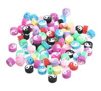 Ciieeo 100 Piezas Cuentas Sueltas de Tai Ji de Cerámica para Hacer Pulseras y Collares, Espaciadoras Brillo para Accesorios de Joyería y Decoración de Vestidos