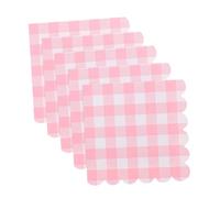 Ciieeo 100 Piezas Servilletas Desechables de Papel Rosa Cuadros Pastel Servilletas Decorativas con Scallop para Bodas Cumpleaños Fiestas Infantiles y Picnics para Mesa y Bebidas