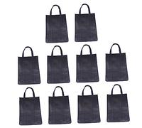 Ciieeo 10piezas Bolsas de Compra Ecológicas No Tejidas Plegables y Reutilizables para Guardar Cosas al Aire Bolsa de Almacenamiento para Caminar Kit Color Negro