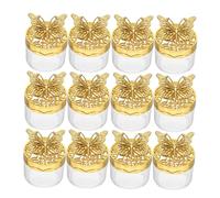 Ciieeo 12 cajas de regalo de con recipientes redondos transparentes de almacenamiento de, cajas de dulces de boda de estilo europeo con elegantes tapas de para recuerdos de