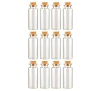 Ciieeo 12 Mini Botellas de Vidrio Transparentes de 15 Ml Tapón de Corcho, Frascos Pequeños para Decoración de Boda, Manualidades y Regalos, Ideales para Luna de Miel y Tarros de Hechizos