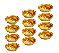 Ciieeo 12 Piezas Soporte para Pastillas de Quemadores de Incienso Bandeja Redonda de Hierro Perforada para Quemar y Oud Compatible con Tazas de Incienso Pequeñas para Aromaterapia y