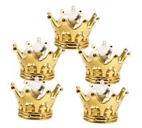 Ciieeo 12piezas Cajas de Rellenables con Forma de Tiara Dorada y Plateada para Dulces Cupcakes de Princesa Recuerdos de Boda Fiestas y Concursos