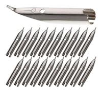 Ciieeo 15 Piezas Puntas de Caligrafía de Metal para Bolígrafos, Punta Fina de Iridio 0.38mm, Fáciles de Usar y Reemplazables, Ideales para Oficina y Viaje