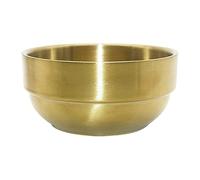 Ciieeo 1pieza Bol para Afeitar de Acero Inoxidable para Hombre Cuenco Amplio para Jabón de Afeitar para Uso Casa y Barberías Fácil de Transportar Color Dorado