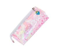 Ciieeo 1pieza Bolsa De Lápices Transparente De Gran Capacidad Bolsa De Almacenamiento Linda y Creativa para Estudiantes Estuche De Resistente y Práctico para Uso Diario
