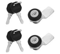 Ciieeo 2 Cerraduras para Buzón Modelo Ms705 Redondas Negras, Cilindro Redondeado con Llave, Cerradura de Leva para Gabinetes, Cajones y Armarios, Seguridad Optimizada, Materiales