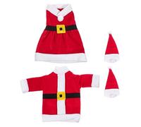 Ciieeo 2 Juegos Juego De Botellas Navideñas Bolsa De Vino De Navidad con Cordón Celebración De Días Festivos De Vino Luces De Hadas De La Batería Tapón Franela Rojo 2 Piezas * 2