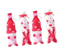 Ciieeo 2 Juegos Tapa De Botella De Vino Matraz Pantalla De Mimbre Claro Decoración Botella Vino Decoración San Valentín Paños De del Día De San Valentín Algodón 2 Piezas * 2