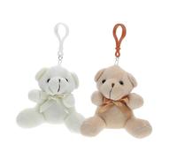 Ciieeo 2 Pcs muñeca de arco muñeco colgante mini oso pequeñas baratijas oso de peluche mini peluche oso llavero colgante de lujoso juguetes de boda llavero de animales de peluche algodón