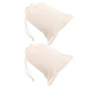 Ciieeo 2 Piezas Bolsa de Algodón con Doble Cordón Ajustable, Estructura Ancha, Beige, Reutilizable para Almacenamiento y Transporte de Pan Integral y Polvo de Trigo
