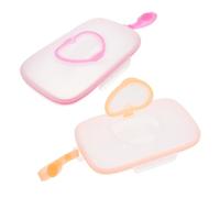 Ciieeo 2 piezas Caja Dispensadora Toallitas Húmedas Portátil para Rosa Naranja Diseño Práctico con Apertura y Tapa Protectora Compatible para Cochecito y Cuna