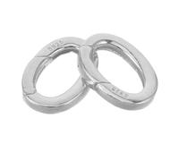 Ciieeo 2 Piezas Cierres de Resorte de Plata Ovalados para Pulseras y Collares Hechos a Mano, Mecanismo Seguro y Opciones Flexibles para Eventos Obsequios