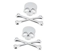 Ciieeo 2 Piezas Insignia Metálica Calavera Plateada para Coche y Moto Pegatina Vinilo Decorativa de Aleación de Zinc Diseño Exclusivo Forma de para Personalizar Vehículos