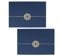 Ciieeo 2 Piezas Portada del Documento Azul de Cartón Diseño Elegante y Único, Funda Protectora Fácil de Usar para Diplomas y Documentos Importantes en Oficina o Casa
