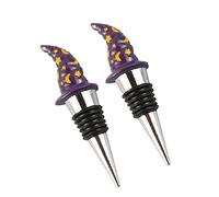 Ciieeo 2 piezas Tapones Decorativos Reutilizables para Botellas Cierre Hermético para Vino y Cócteles Accesorios para Botellas Diseño Halloween