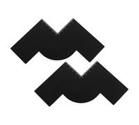 Ciieeo 2 Piezas Tarjeta de Moldeado de Barba y Línea Capilar, Tarjeta Guía en Forma de W, Plástico Pp Negro, con Escala, para Arreglo Profesional en Casa y Viaje