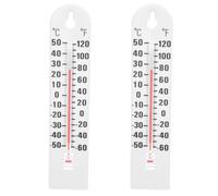 Ciieeo 2 Piezas Termómetro de Pared para Interiores Pantalla Fácil de Leer, Diseño de Plástico Blanco, Adecuado para Invernadero y Refrigeración, Medidor Preciso de Temperatura Ambiente