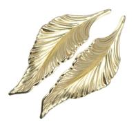 Ciieeo 2 Piezas Tirador de Armario Hoja Dorado de Aleación de Zinc para Mueble