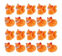 Ciieeo 20 Unidades Estatua de Resina Kawaii de Animalito Naranja en Miniatura, Figura Coleccionable para Decoración de Escritorio y Jardín de Hadas, Diseño Compacto y Detallado