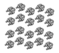 Ciieeo 24 Piezas Abrazaderas de Cable de Acero Inoxidable de Sujetadores de Cable y Grilletes Pulg Resistentes la Intemperie para Cuerdas de Tiendas Tendederos y Rigging