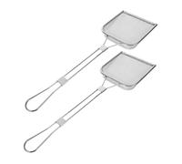 Ciieeo 2piezas Colador de Acero Inoxidable Cuadrado Pala de Filtro de Residuos de Aceite Cuchara Espumadera para Freír Cocinar Olla Eliminar Grasa