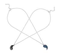 Ciieeo 2piezas Collar Tótem de Tai Chi Collares de Pareja con Colgante Yin Yang Diseño de Montaña y Océano Joyería Collar de Amistad para Él para Ella