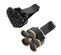Ciieeo 2piezas Decoración Perfume Rejilla De Ventilación Del Coche Metal Cinco Pétalos Clip Para Difusor De Coche Adorno Aromático Para Salida De Aire Decoración Interior Para