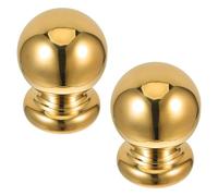 Ciieeo 2piezas Tapas para Postes de Barandilla Redondas de Acero Inoxidable Bolas Decorativas Doradas para Barandas de Escaleras Cubiertas Resistentes para Postes de Cercas Interiores