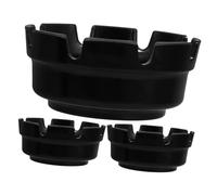 Ciieeo 3 ceniceros negros para coche, estilo vintage, con diseño de múltiples ranuras, para cigarrillos, portátil, retro, para exteriores, restaurantes, bares, patios, minimalistas, decorativos