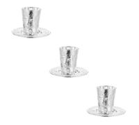 Ciieeo 3 Juegos Juego de Copas de oración. Bandeja Decorativa para Servir Copa de Licor festables considerado Taza de ofrenda de Metal Copa Sagrada Aleación de Zinc Silver