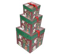Ciieeo 3 Piezas Caja de Obsequio de Navidad Caja de Dulces para Obsequio de Papel para Decorar el Árbol de Navidad Eventos y Fiestas Diferentes y Materiales