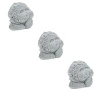 Ciieeo 3 Piezas decoración Mini Buda Figurilla Adornos Artificial hogar Estatua de Arenisca estatuas de Acuario Escultura de Acuario Estatua de pecera Adorno de Acuario Arenisca Azul