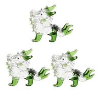 Ciieeo 3 Piezas Figurita Dragón de Cristal Blanco Resistente Decoración Artesanal para Escritorio y Jardín Adorno Miniatura para Hogar Mesa de Té y Regalo Infantil
