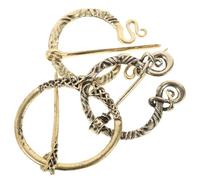 Ciieeo 3 Pines del Orgullo Vikingo Vintage, Broches Medievales de Aleación en Tono Bronce Antiguo, Cierre de Hebilla para Capa y Chal, Accesorios de Disfraz para Mujer, Broches