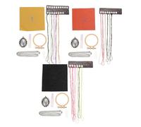 Ciieeo 3juegos Kit De Materiales De Bordado Diy Para Principiantes Pack Para Colgantes De Suéter Incluye Herramientas Completas Accesorios Para Manualidades