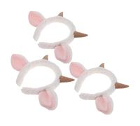 Ciieeo 3piezas Diadema de Cuerno de Oveja de Peluche Conjunto Orejas de Oveja para Linda Diadema Orejas de Cordero Tocado de Animal de Dibujos Animados para Halloween Carnaval y Fiestas D