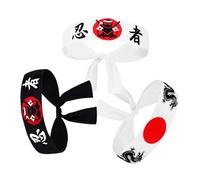Ciieeo 3piezas Diadema Ninja Japonesa Diadema De Karate Para Hombre Estilo Samurái Tejido De Poliéster Transpirable Versátil Para Deporte y Disfraces Unidades